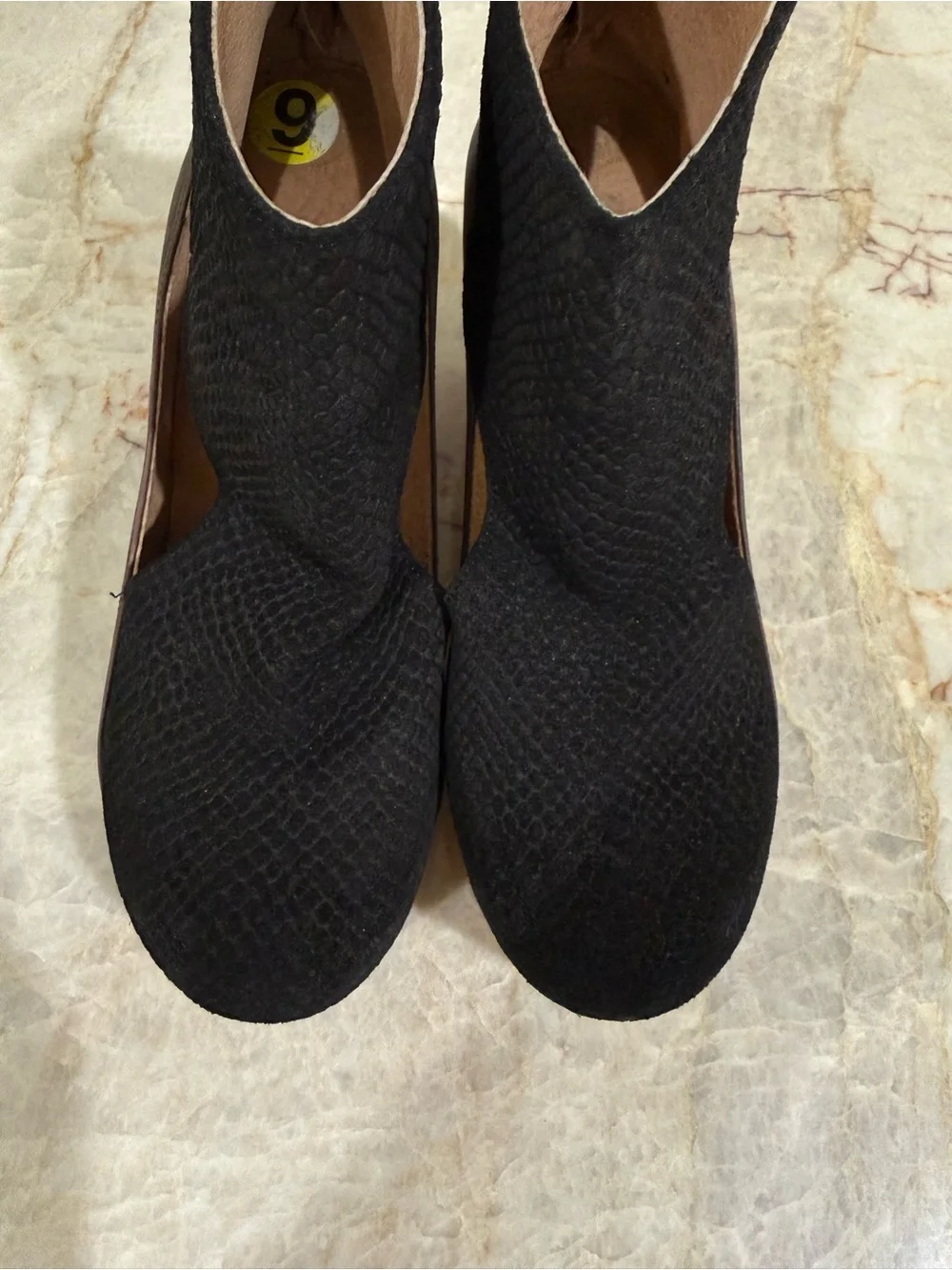 Free People Horizon Wood Clog Cutout Platform Heel Sandals Black EU 39 US 9